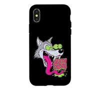 Custodia per iPhone X/XS "Howling Wolf" Retro Biker Lowbrow Wolves Rockabilly 50s