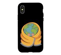 Custodia per iPhone X/XS Hug The World Earth avvolto in sciarpa design