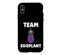 Custodia per iPhone X/XS Humor food eggplant simple team eggplant