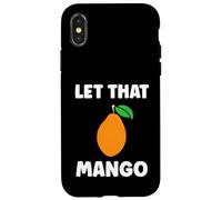 Custodia per iPhone X/XS Humor mangoes cute fruit minimalist simple let that mango