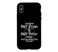 Custodia per iPhone X/XS I Am Mixed Half Jesus and Half Peter Christian #Runup Gift