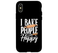 Custodia per iPhone X/XS I Bake People Happy Lover Kitchen Divertente Baking Pun Bakery