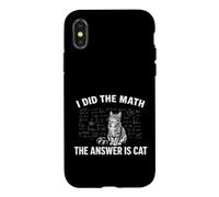 Custodia per iPhone X/XS I Did Math The Answer is Cat Mathematics Funny Math Cat