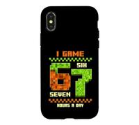 Custodia per iPhone X/XS I Gioco 67 Ore Al Giorno Sei Seven Gamer Pixel