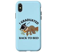 Custodia per iPhone X/XS I Graduated Back To Bed - Divertente cappello da laurea con bradipo assonnato
