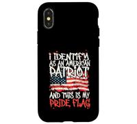 Custodia per iPhone X/XS I Identify As An American Patriot This Is My Pride Flag