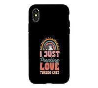 Custodia per iPhone X/XS I Just Freaking Love Smoking Cats Bohemian Rainbow Trendy