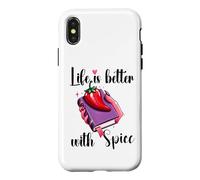Custodia per iPhone X/XS I Like My Books Spicy Book Merch,Life is Better with Spice