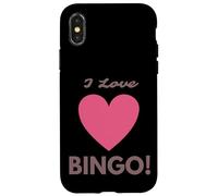 Custodia per iPhone X/XS I Love Bingo! Funny Old Lady Costume Men & Women Bingo