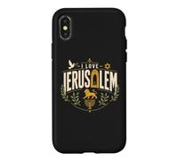 Custodia per iPhone X/XS I Love Gerusalemme Israele Ebraica Ebraica Art