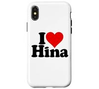 Custodia per iPhone X/XS I LOVE HEART HINA NOME SU UN TEE