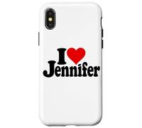 Custodia per iPhone X/XS I LOVE HEART JENNIFER JEN JENNY NOME SU UN TEE