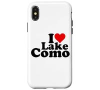 Custodia per iPhone X/XS I LOVE HEART LAKE COMO LOMBARDIA ITALIA