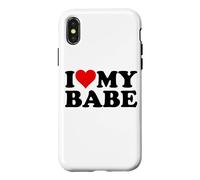 Custodia per iPhone X/XS I LOVE HEART MY BABE BAE RAGAZZO RAGAZZO