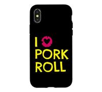 Custodia per iPhone X/XS I Love Heart Pork Roll New Jersey Uovo Formaggio Divertente