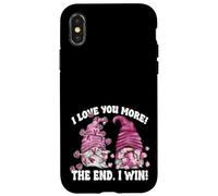 Custodia per iPhone X/XS I Love You More The End I Win Valentines Gnome Couple