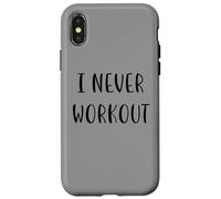 Custodia per iPhone X/XS I never workout Divertente Idea Bianca Lie Party