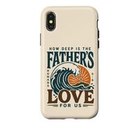 Custodia per iPhone X/XS I padri cristiani amano i versetti della Bibbia Romani 5:8 Fede