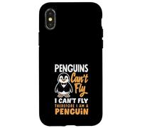 Custodia per iPhone X/XS I pinguini non possono volare non posso volare quindi sono un pinguino