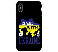 Custodia per iPhone X/XS I Stand With Ukraine - Love Stop War - Ucraina Mappa