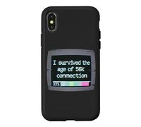 Custodia per iPhone X/XS I Survived The Age of 56k Connection: Funny Dial-Up PC Humor