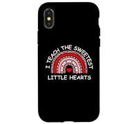 Custodia per iPhone X/XS I Teach The Sweetest Hearts Rainbow Teacher Valentine's Day