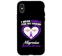 Custodia per iPhone X/XS I Wear Purple per il mio amico Emicrania Consapevolezza del mal di testa