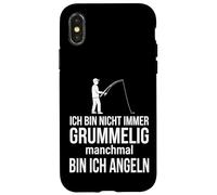 Custodia per iPhone X/XS Ich bin nicht immer grummelig manchmal bin ich angeln