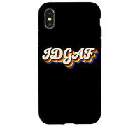 Custodia per iPhone X/XS IDGAF Gay Pride Mese LGBTQ Alleato Umorismo Queer