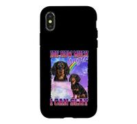 Custodia per iPhone X/XS IDK How Much Longer Slay Black Long Haired Dachshund Lover