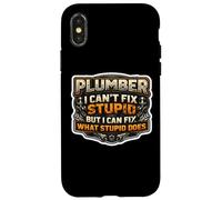 Custodia per iPhone X/XS Idraulico divertente non posso aggiustare stupido ma posso aggiustare quello che fa