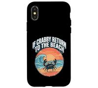 Custodia per iPhone X/XS If Crabby Return To The Beach Vintage Crab