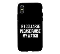 Custodia per iPhone X/XS If I Collapse Please Pause My Watch Running Marathon Runner