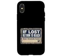 Custodia per iPhone X/XS If Lost Return To Beach Coastal Crab Sign