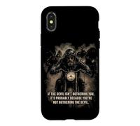 Custodia per iPhone X/XS If The Devil Isn't Bothering You... Men Christian Motorcycle