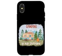 Custodia per iPhone X/XS Il campeggio è la mia terapia Camper nella foresta o nei boschi