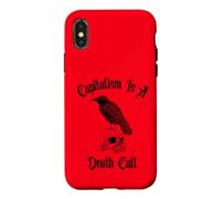 Custodia per iPhone X/XS Il capitalismo è un teschio di corvo della morte Goth Alternative Punk
