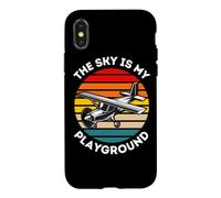 Custodia per iPhone X/XS Il cielo è il mio parco giochi Retro Tramonto Aereo