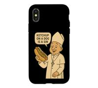 Custodia per iPhone X/XS Il ketchup su un cane è un peccato Chicago Hot Dog Da Pope Design