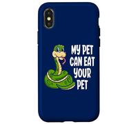 Custodia per iPhone X/XS Il mio animale domestico può mangiare il tuo animale domestico divertente amante del serpente
