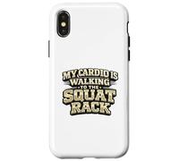 Custodia per iPhone X/XS Il mio cardio sta camminando verso lo squat rack, divertente