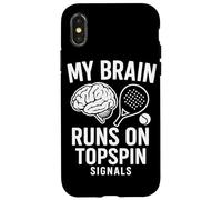 Custodia per iPhone X/XS Il mio cervello corre su segnali Topspin Padel