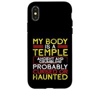 Custodia per iPhone X/XS Il mio corpo un tempio antico sbriciolamento maledetto sarcasmo infestato
