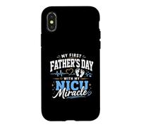 Custodia per iPhone X/XS Il mio primo papà con il mio miracolo NICU