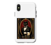 Custodia per iPhone X/XS Il mistero dell'omicidio del gatto nero Art Déco di Butler