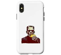 Custodia per iPhone X/XS Il mostro di Frankenstein mangia un taco, comico horror Food Mashup