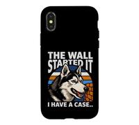 Custodia per iPhone X/XS Il muro ha iniziato I have a case Funny Husky Dog