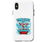 Custodia per iPhone X/XS Il tempo vola quando si diverte 1 Volare Carino Compleanno 1st Bday