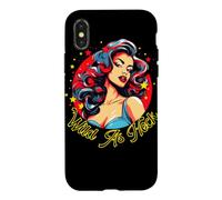 Custodia per iPhone X/XS Illustrazione delle stelle della donna pinup retrò selvaggio come diavolo