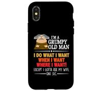 Custodia per iPhone X/XS I'm A Grumpy Old Man I Do What I Want When I Want Funny